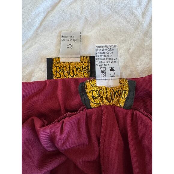 Bob Mackie 2 PC Burgundy Velvet Art Jacket Pants Embroidered Floral Mosaic Sz 1X - Picture 12 of 12